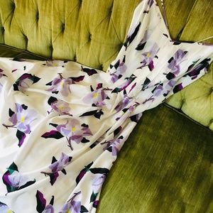 Banana Republic Floral Pintuck Dress in Cocoon